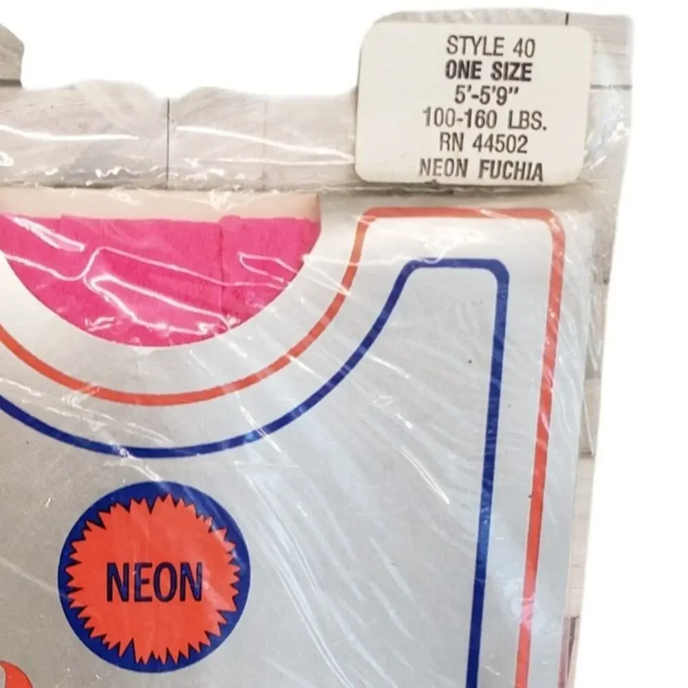 Vintage Opaque Panty Hose Neon Pink 80s One Size School Girl